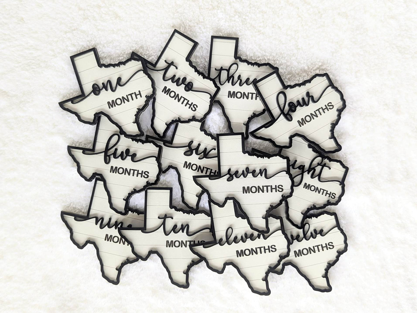 Adorable Texas Shaped Milestones Photo Props