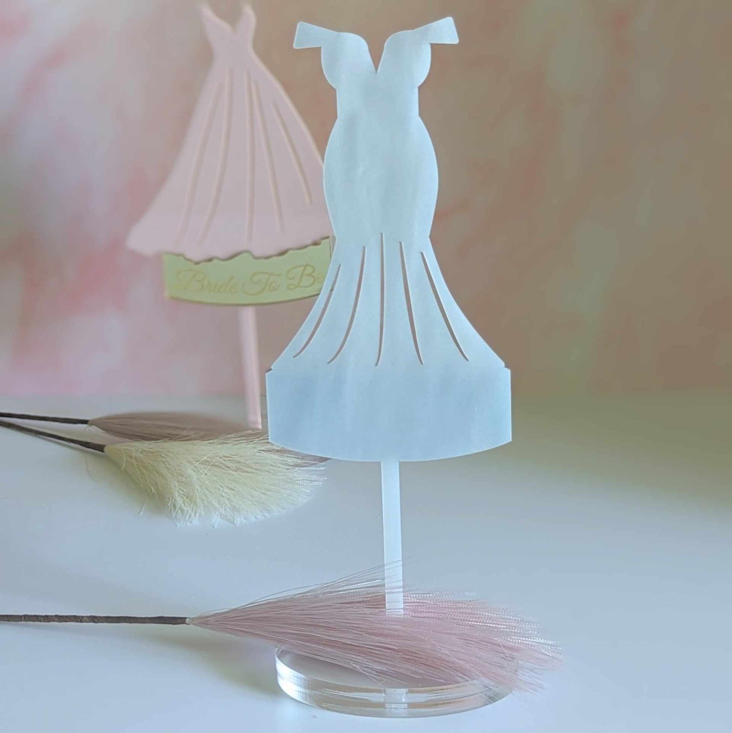 Trumpet Wedding Dress Cake Topper