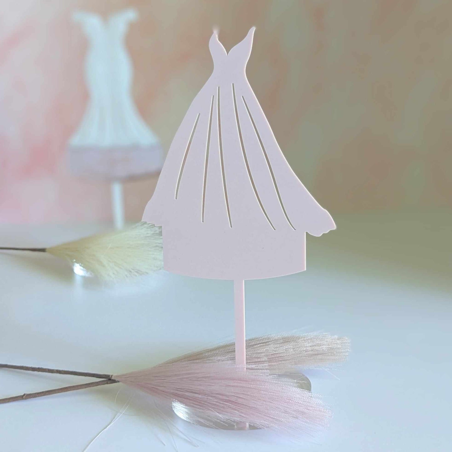 A-Line Wedding Dress Cake Topper