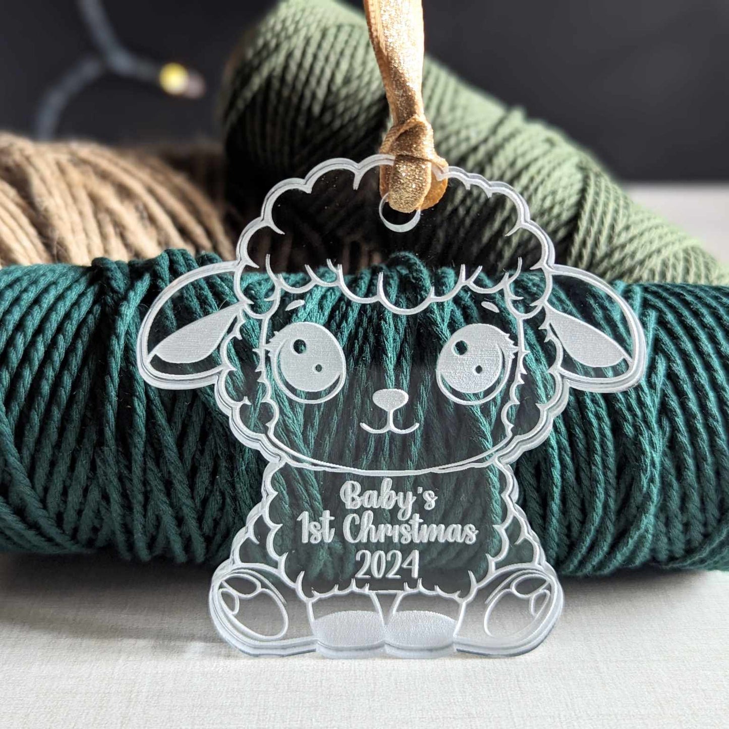 Personalized Baby's First Christmas Lamb Ornament