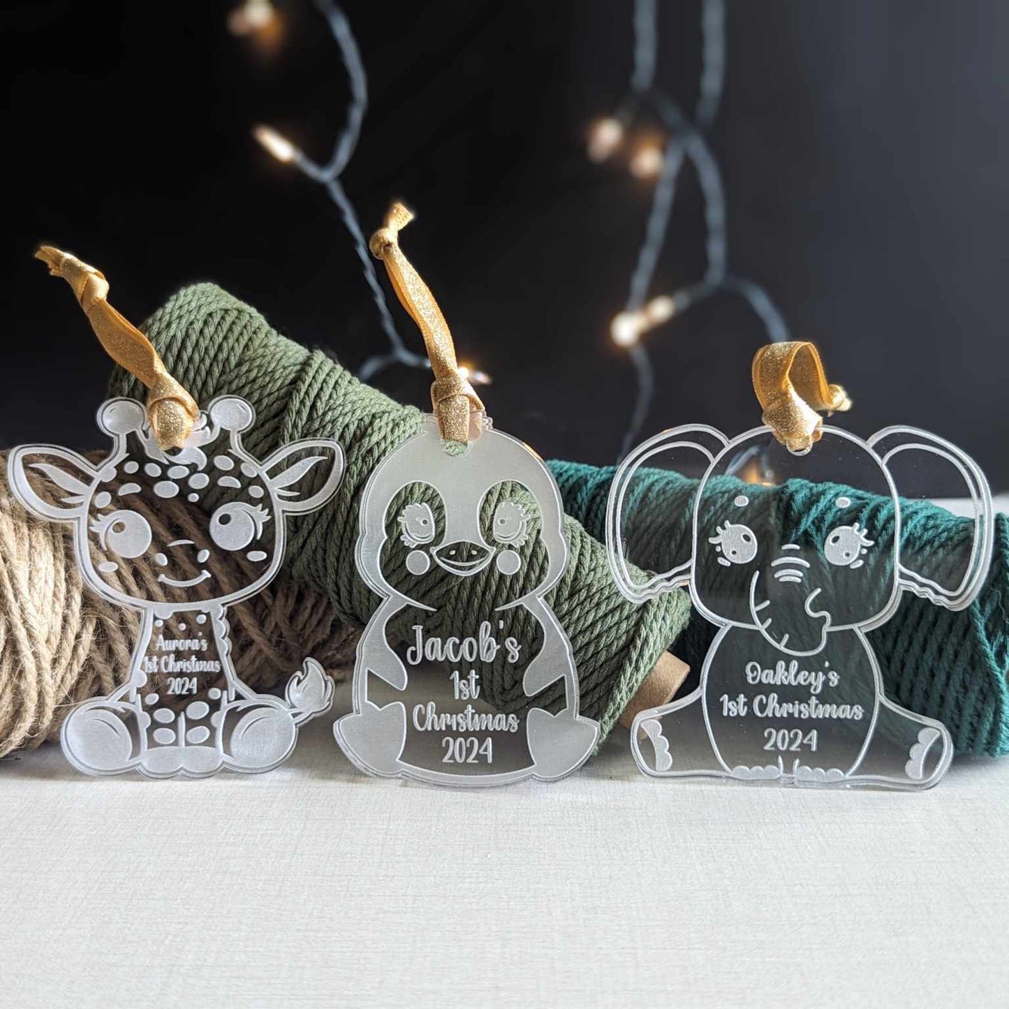 Personalized Baby's First Christmas Penguin Ornament