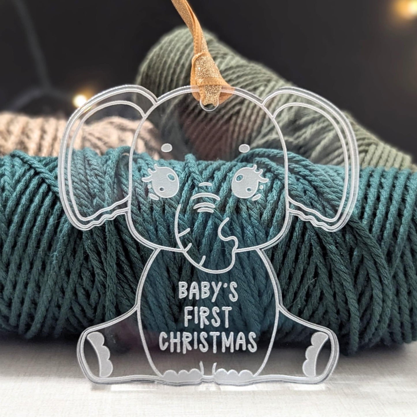 Personalized Baby's First Christmas Elephant Ornament