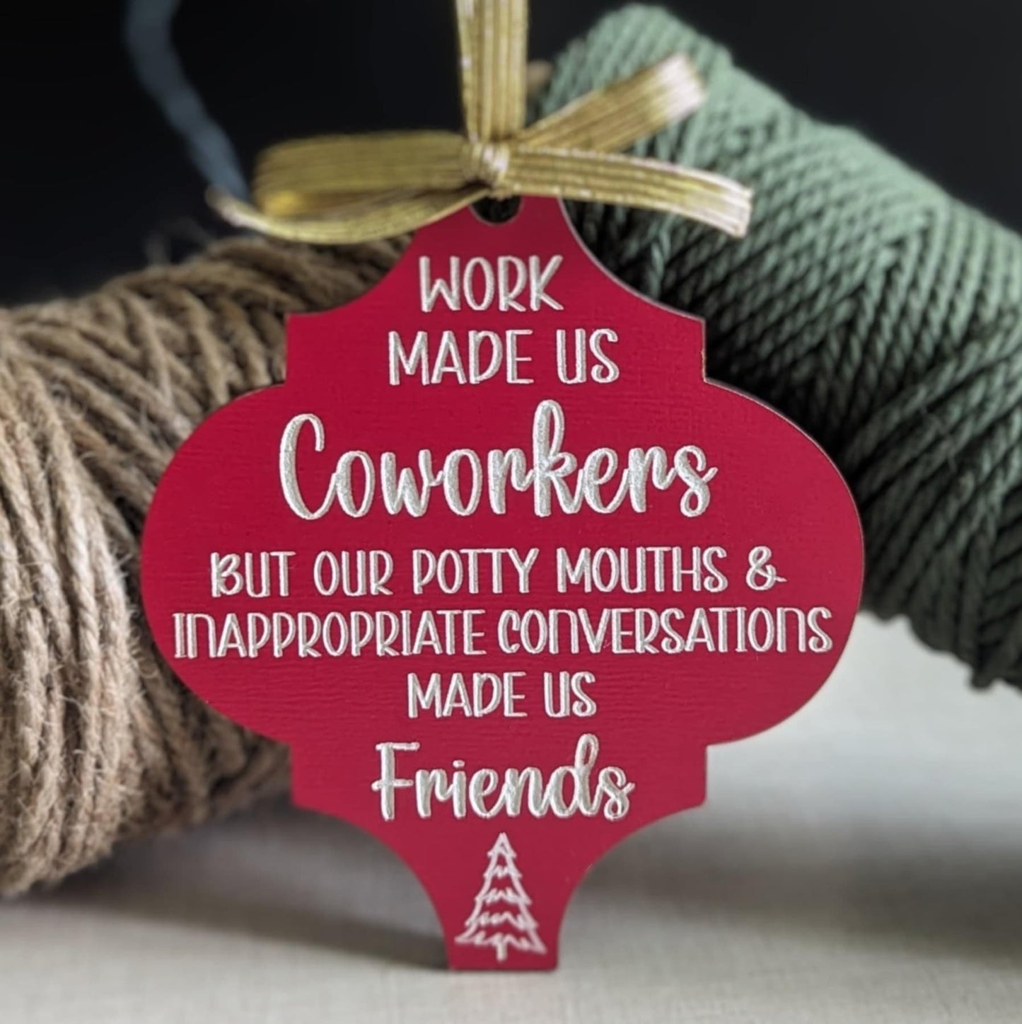 Work Made us Friends Funny Christmas Ornament. Funny Ornament