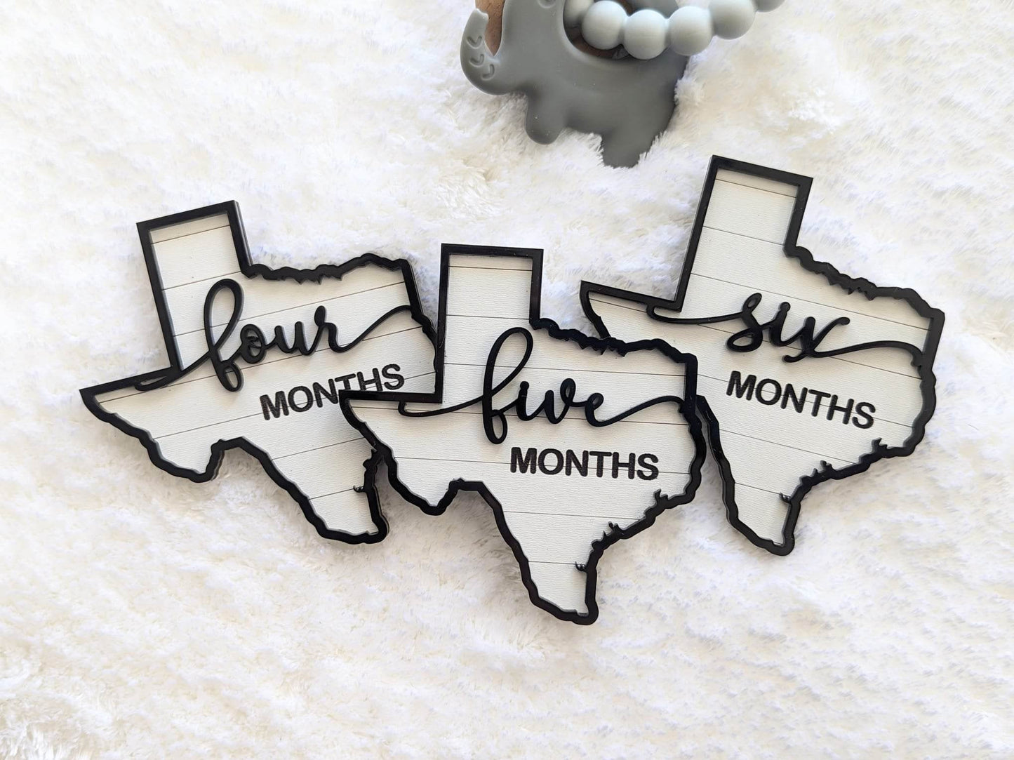 Adorable Texas Shaped Milestones Photo Props