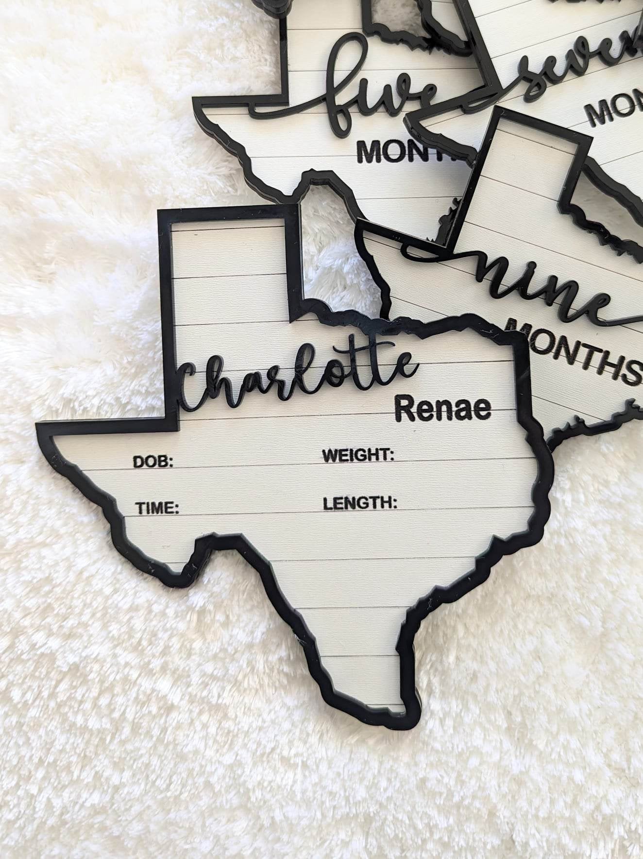 Texas Shaped Baby Announcement Stat