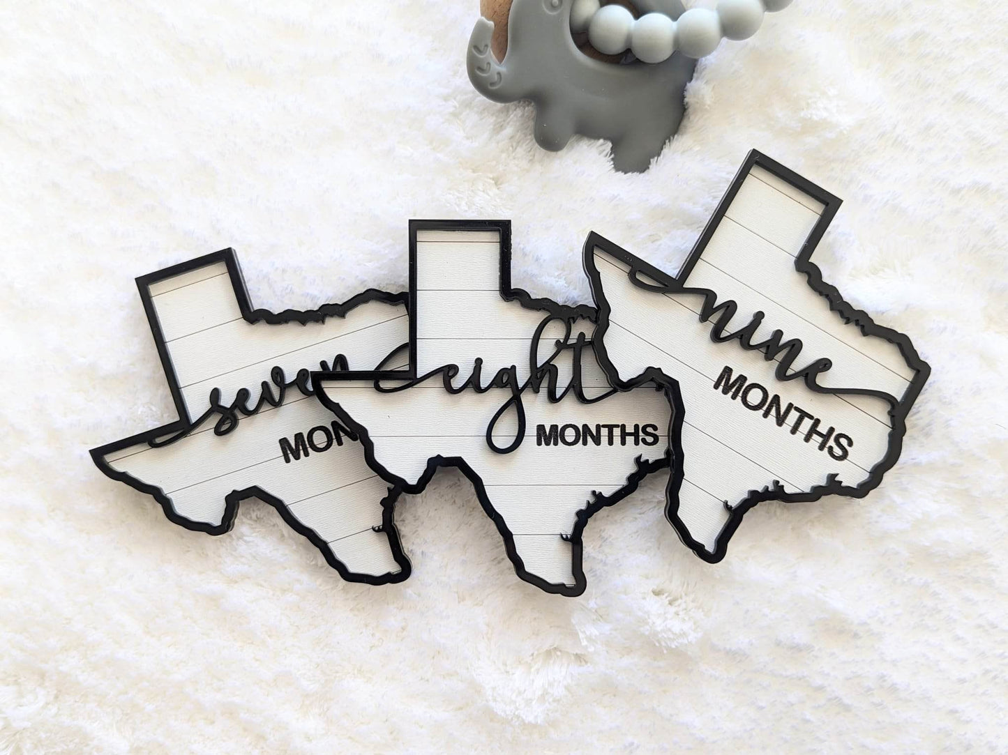 Adorable Texas Shaped Milestones Photo Props