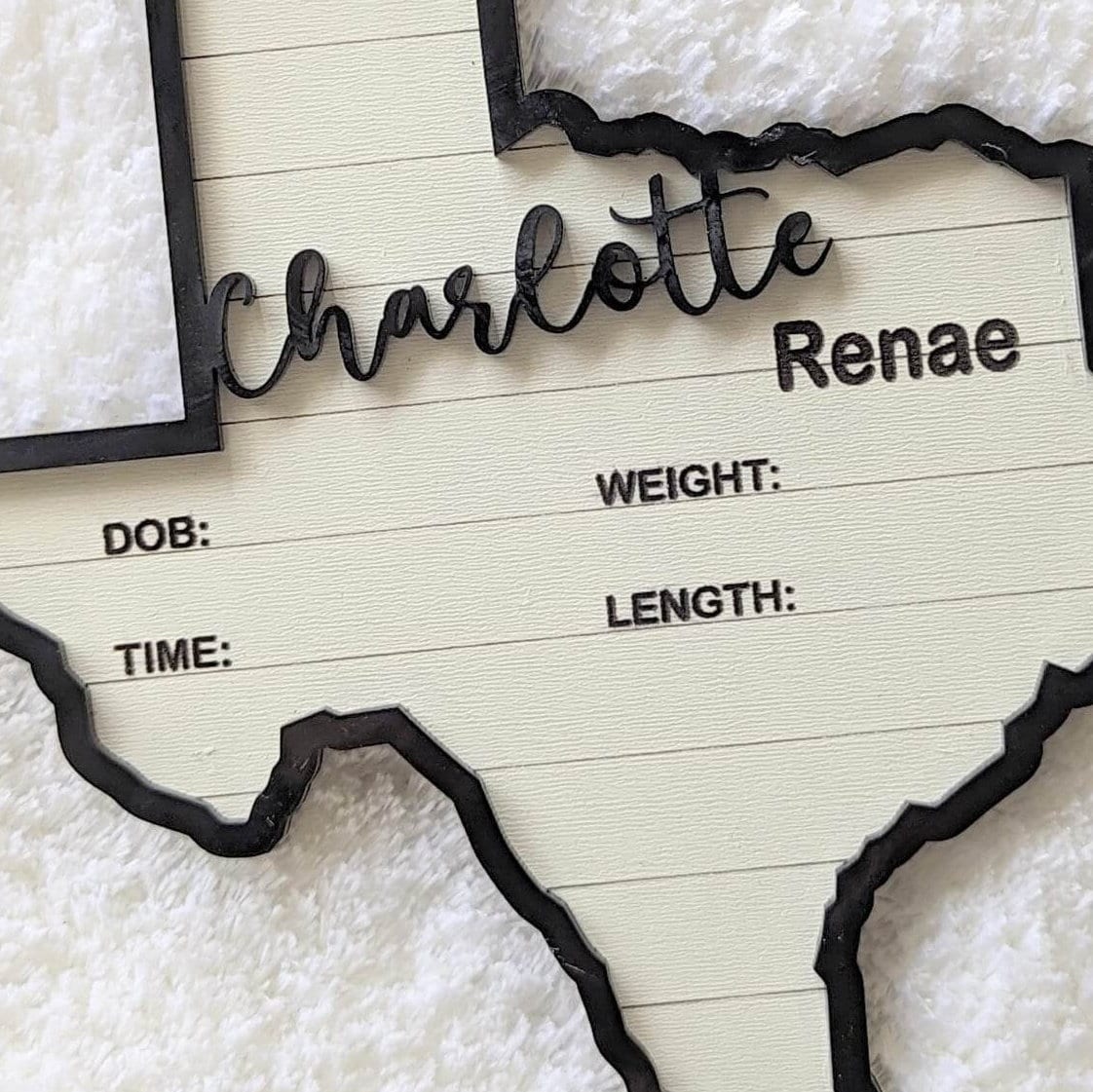 Texas Shaped Baby Announcement Stat