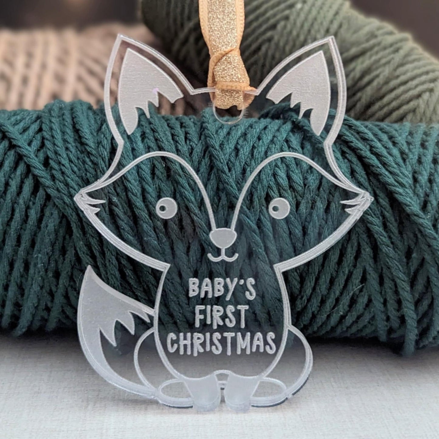 Personalized Baby's First Christmas Fox Ornament