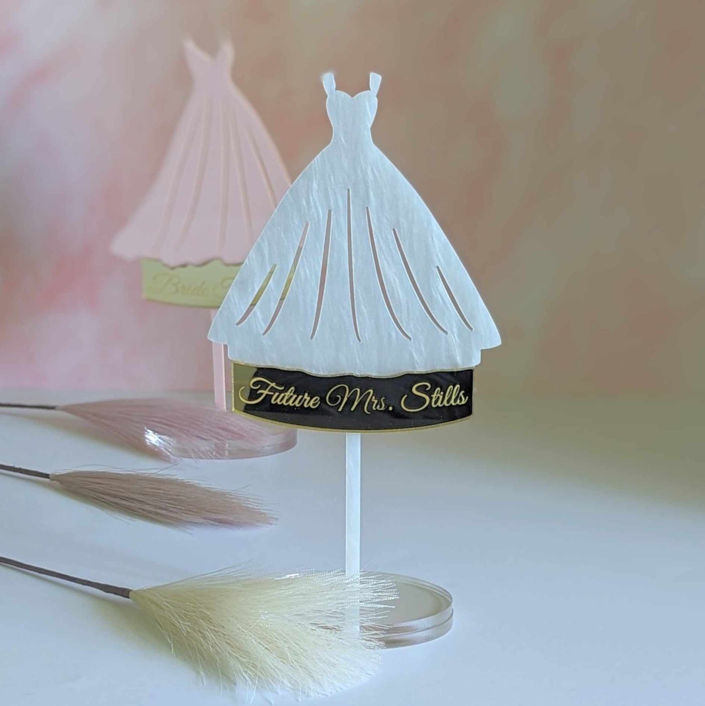 Ball Gown Wedding Dress Cake Topper