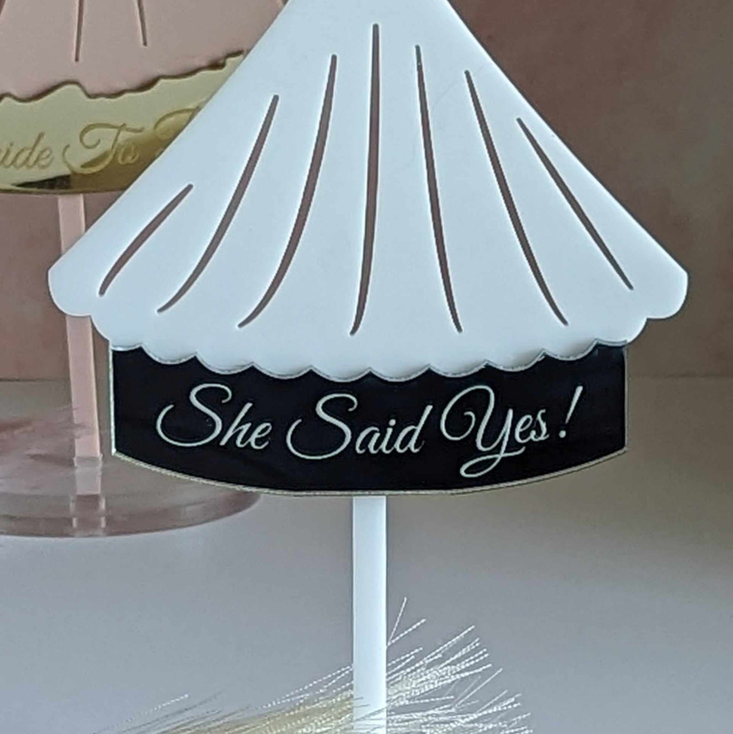 Mermaid Wedding Dress Cake Topper