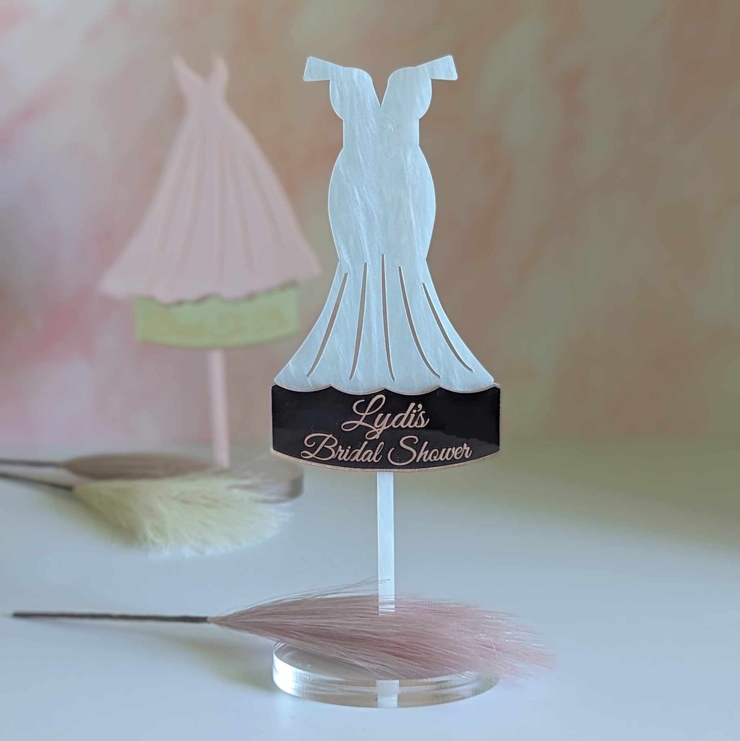 Trumpet Wedding Dress Cake Topper