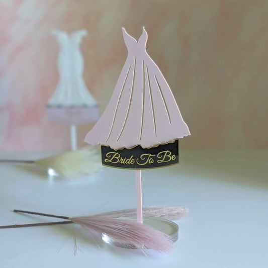 A-Line Wedding Dress Cake Topper