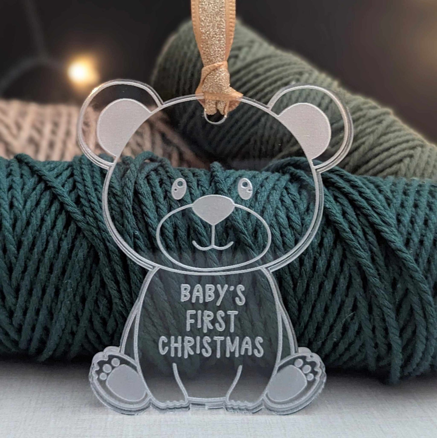 Personalized Baby's First Christmas Bear Ornament