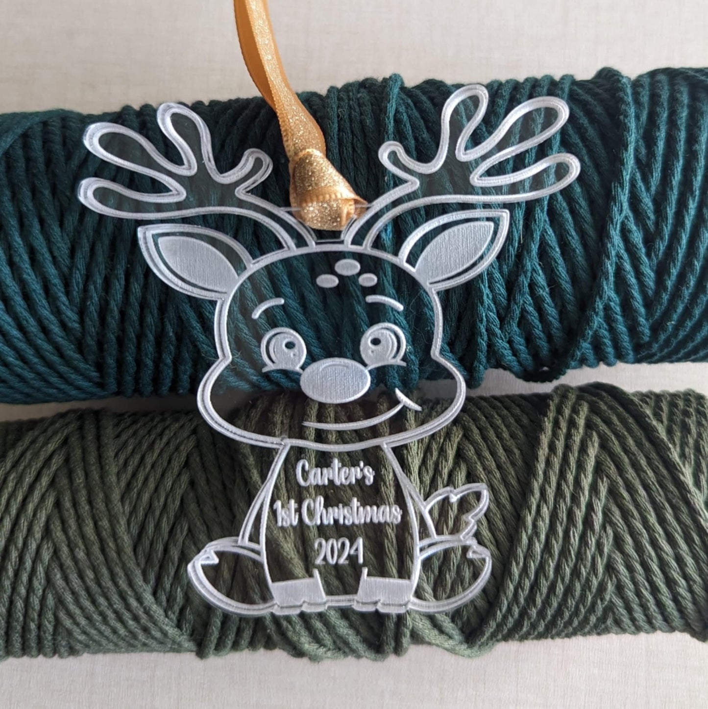 Personalized Baby's First Christmas Reindeer Ornament