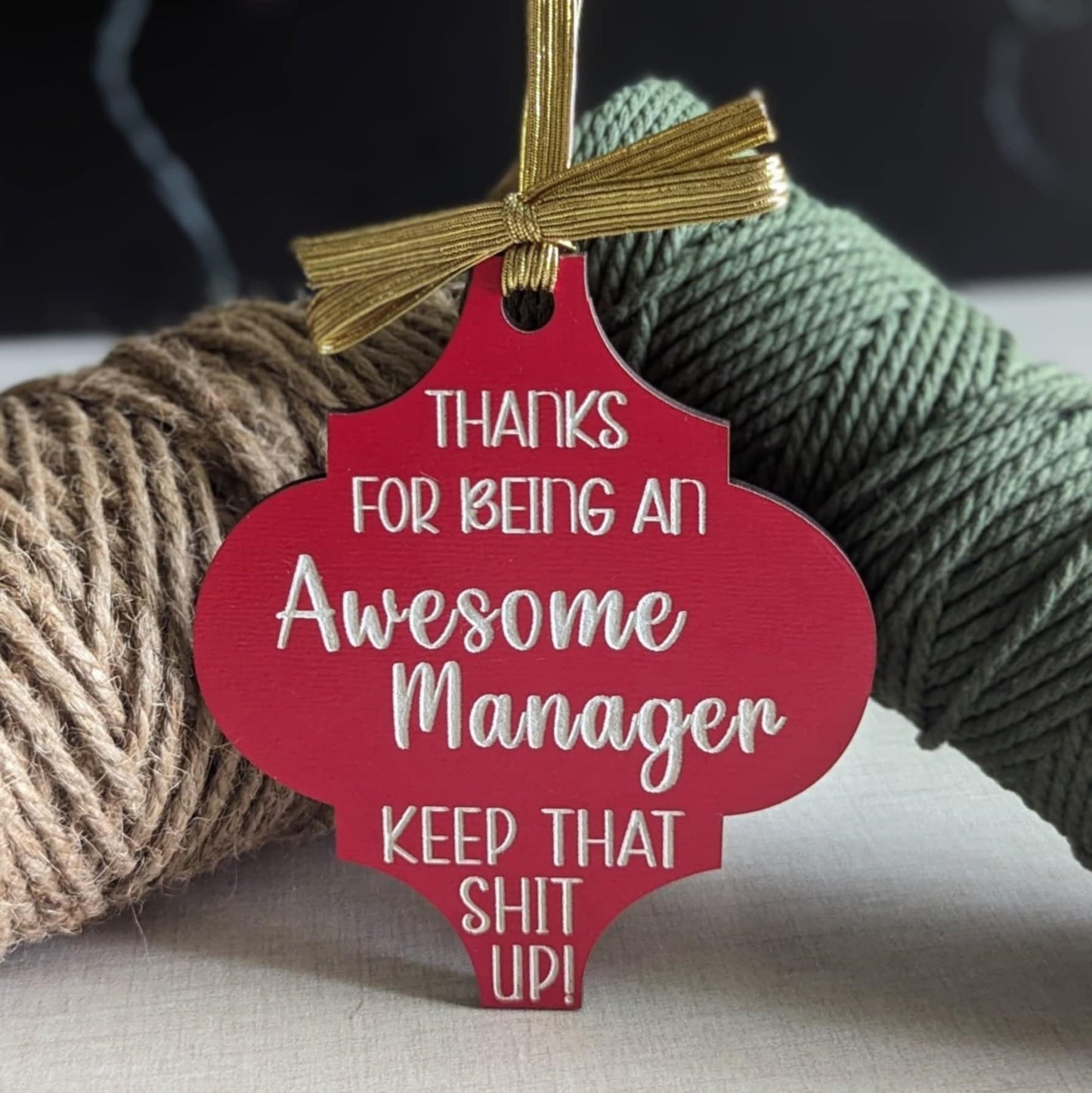 Thanks For Being An Awesome Manager Keep That Shit Up Christmas Ornament