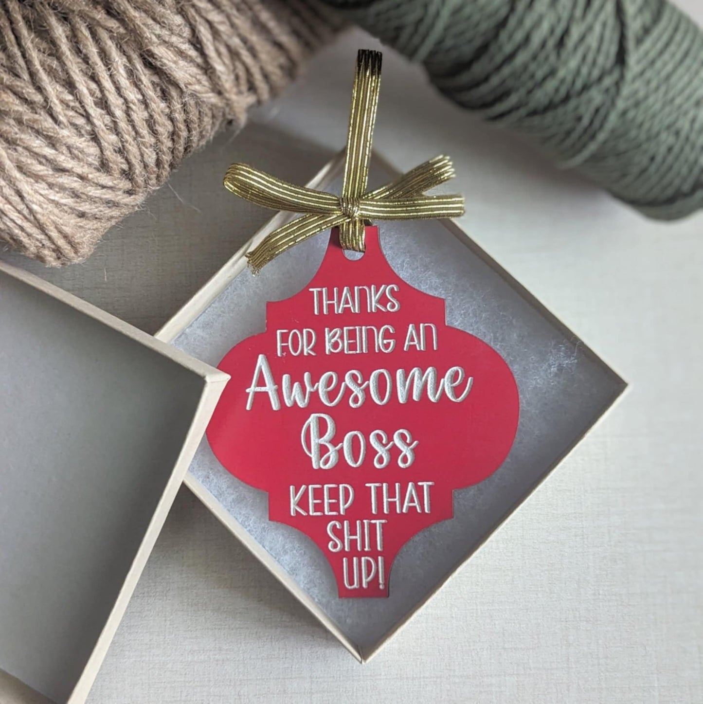 Thanks For Being An Awesome Boss Keep That Shit Up Christmas Ornament