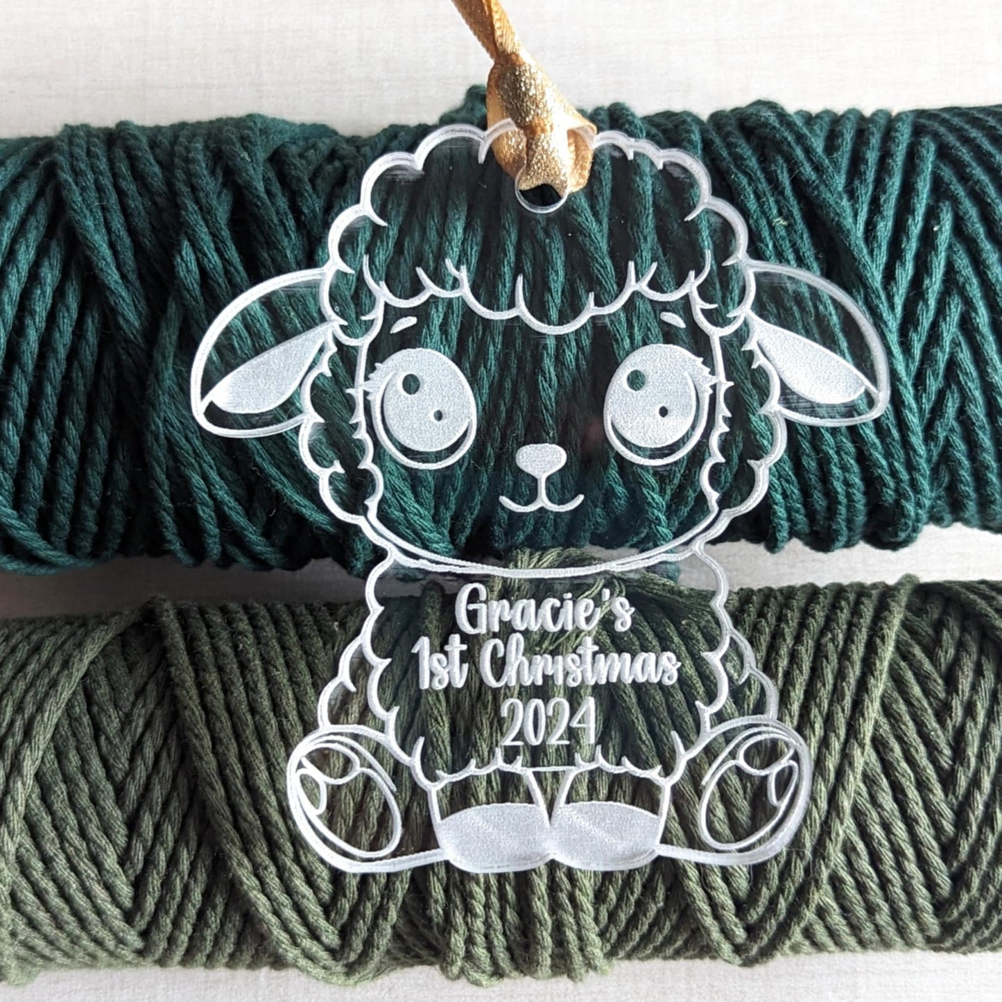 Personalized Baby's First Christmas Lamb Ornament