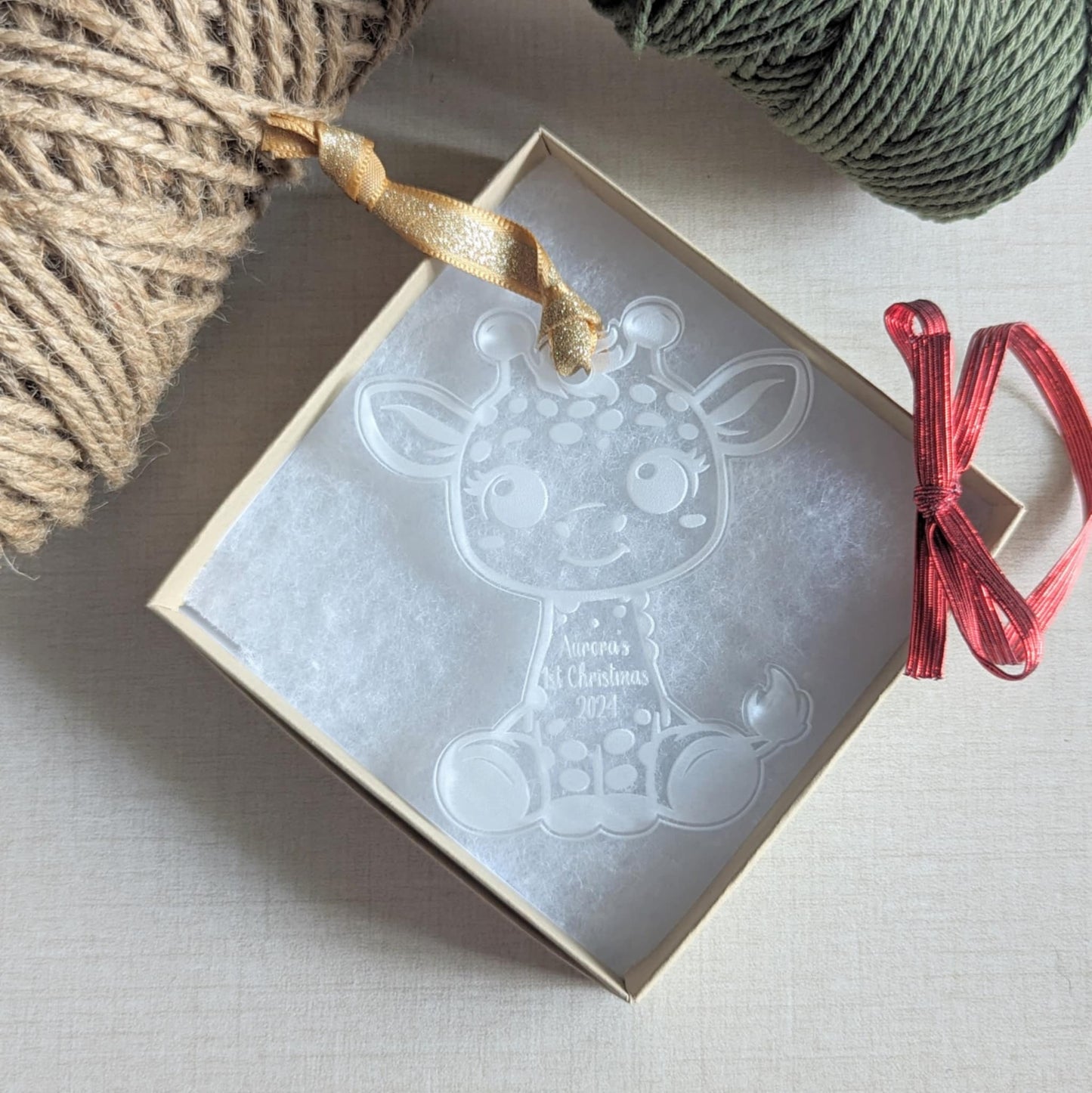 Personalized Baby's First Christmas Giraffe Ornament