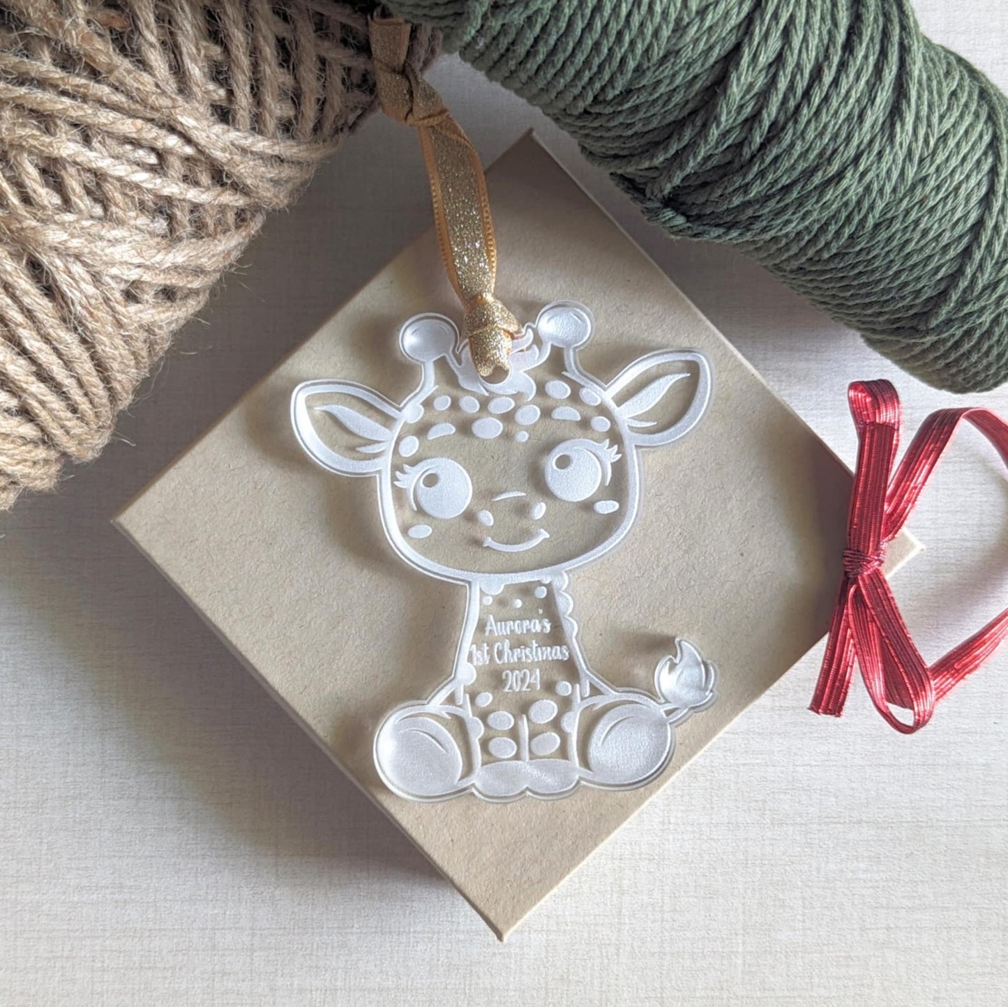 Personalized Baby's First Christmas Giraffe Ornament