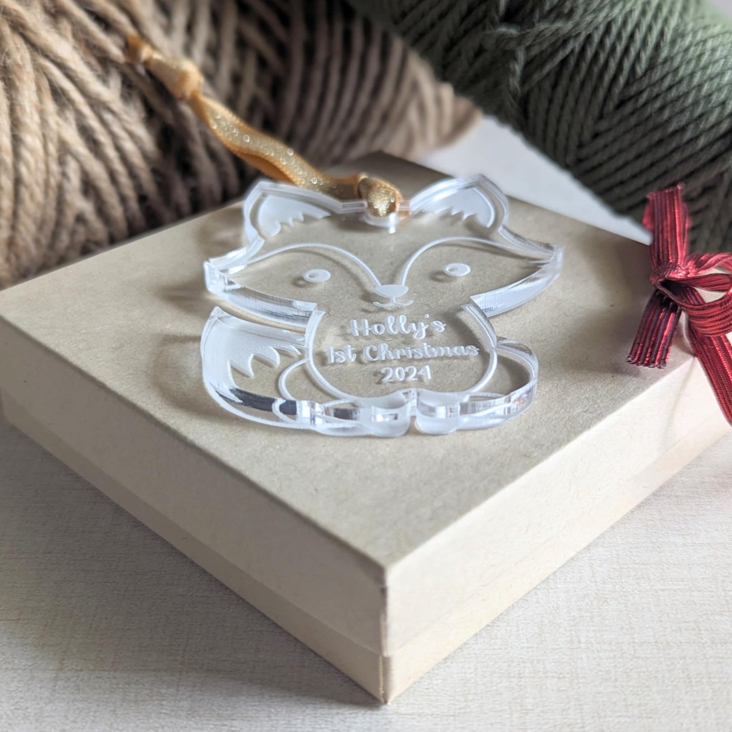 Personalized Baby's First Christmas Fox Ornament