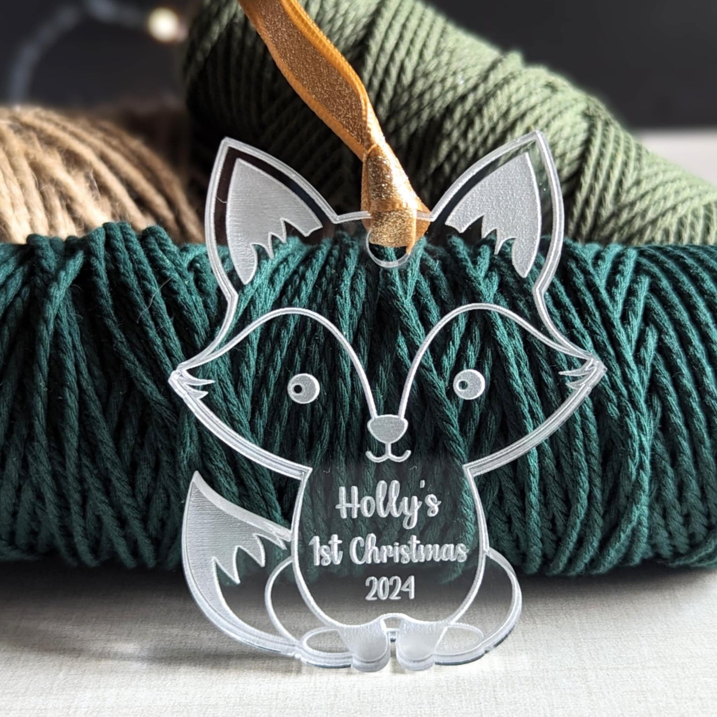 Personalized Baby's First Christmas Fox Ornament