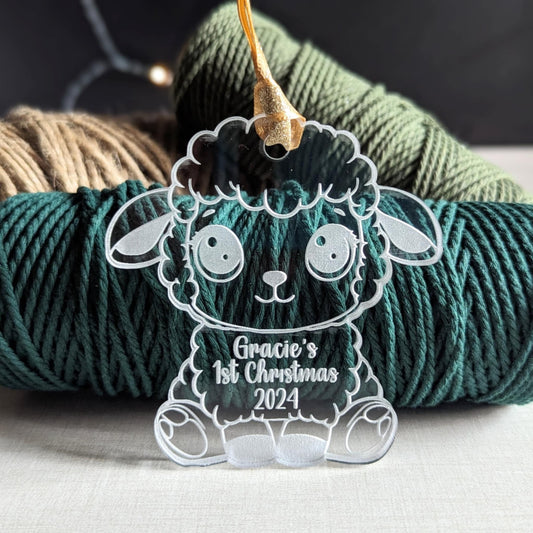 Personalized Baby's First Christmas Lamb Ornament