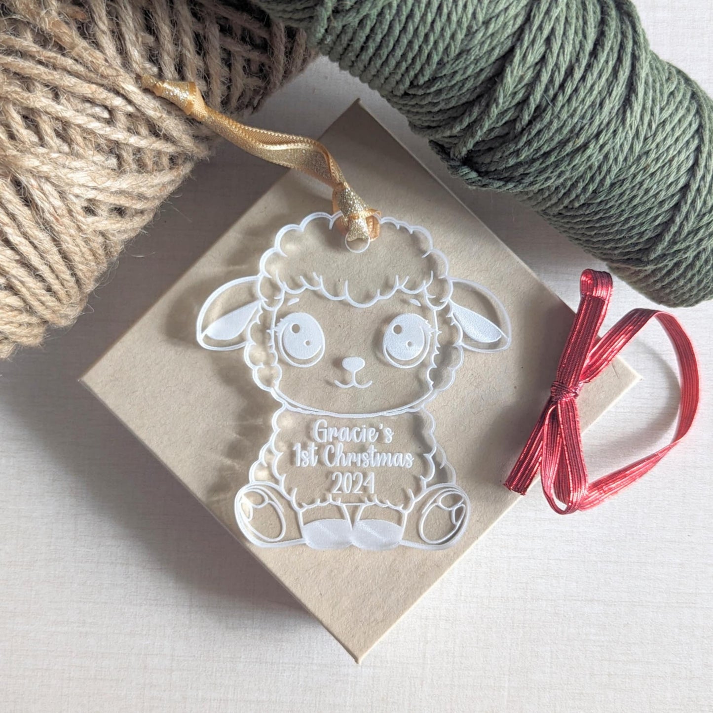 Personalized Baby's First Christmas Lamb Ornament