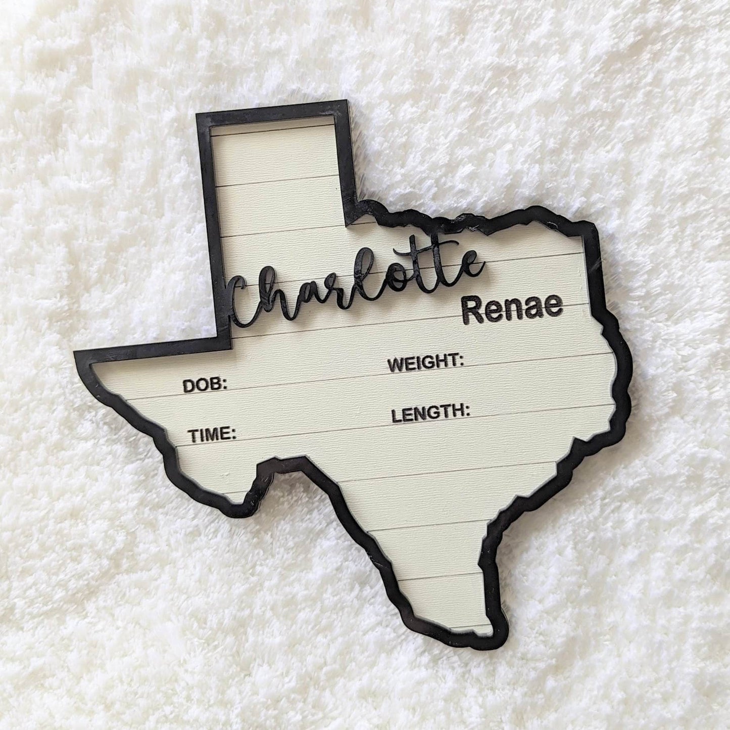 Texas Shaped Baby Announcement Stat